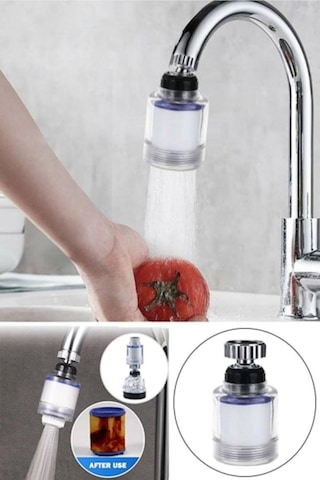 Su Arıtmalı Şeffaf 360 Derece Döner Musluk Başlığı