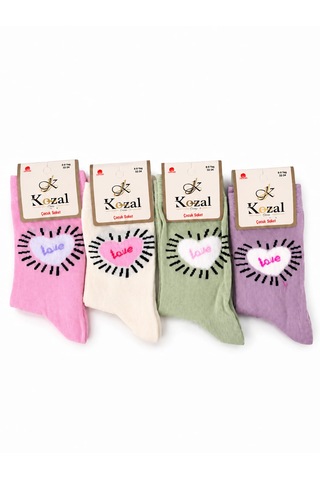 Tunella Kız Çocuk Çorabı 4 Lü Set 8-9 Yaş KARIŞIK RENK