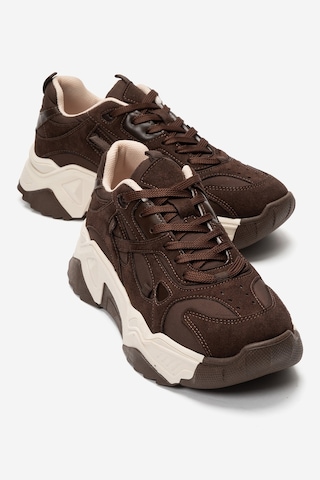 Lecce Kahverengi Süet Kadın Spor Sneakers