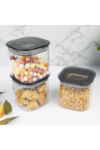 12 Adet 0.5 Lt İstiflenebilir Kristal Vakumlu Erzak Kabı 0.5 Lt Vakumlu Saklama Kabı Çok Renkli