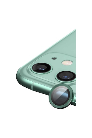 Apple Uyumlu,  iPhone 12 Mini Raze Metal Kamera Lens - Yeşil