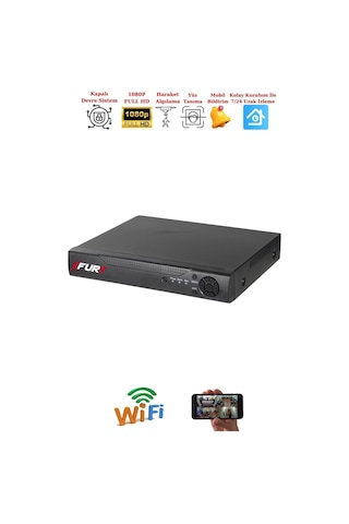 Fury 8 Kameralı 1080p Görüntü Gece Renkli Full Hd 4 X Ultra Led Gece Renkli Güvenlik Kamerası Seti 500gb