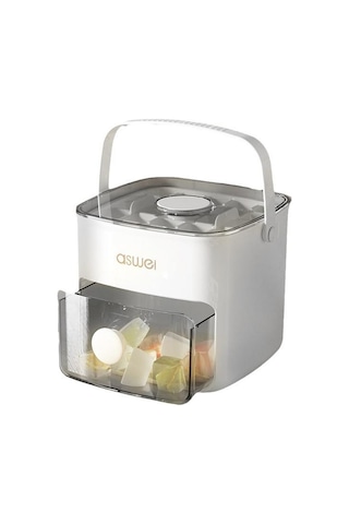 Kacheeg 2'si 1 Arada Çift Katmanlı Buz Küpü Tepsisi, Saklama Kabı İle Kolay İtme Bırakma Kalıbı Beyaz Beyaz