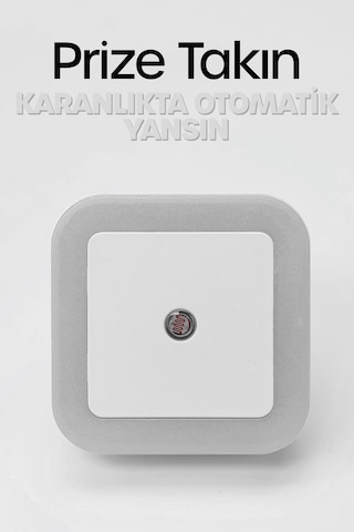 Kare Otomatik Gece Lambası Işığa Duyarlı Karanlık Ldr Sensörlü Koridor Beyaz Gc02 Beyaz