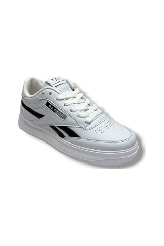 Best Of 2014-26 Cilt Deri Anatomik Bağcıklı Sneaker Beyaz Siyah 36-40