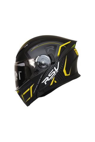 Fazer Motosiklet Çene Açılır Kask Güneş Vizörü Motor Kaskı Duncan Yellow Siyah