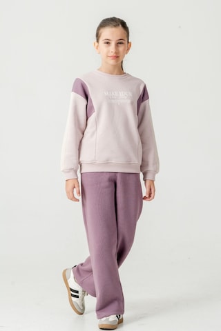 Kız Çocuk Make Your Baskılı 3 İplik Kalın Kışlık Eşofman Takımı Ak4227 Mor
