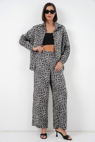 Bigdart 6699 Leopar Desenli Alt Üst Takım - Antrasit