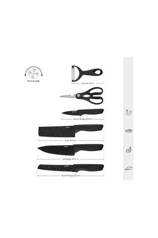 Black Stone 6 Parça Bıçak Seti Genel