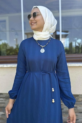Rabia Şamlı Seda İndigo Elbise Normal