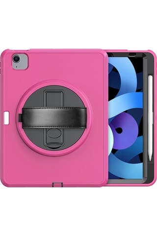 Gld-spt- Newface Apple Uyumlu iPad 2022 10.9 10.nesil Kılıf Hand Strap Tablet Kılıfı - Pembe