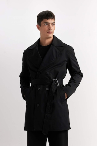 DeFacto Slim Fit Dar Kesim Düğmeli Kemerli Trençkot D5528AX25SPBK27