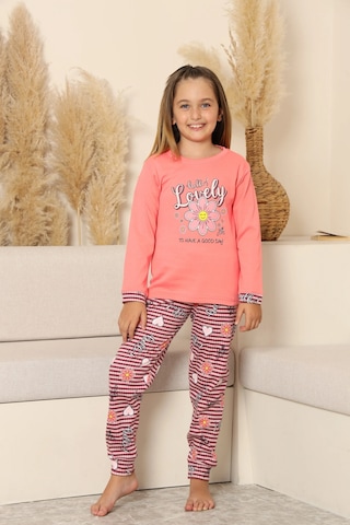 Kız Çocuk Uzun Kol Pijama Takımı Pembe
