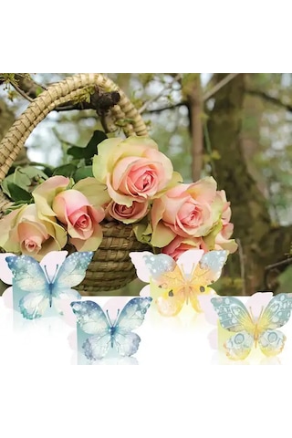 Willowhaven 12 Adet 3d Kelebek Parti Davetiyesi Elektriksiz Ev Dekoru Çiçek Temalı Kutu