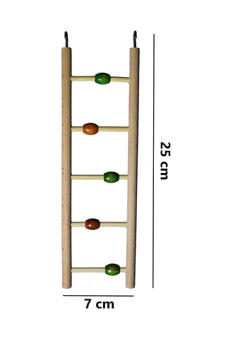 Boncuklu Ahşap Kuş Merdiveni 7x25 Cm