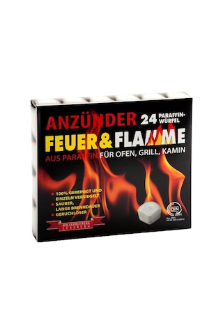 Feuer & Flamme Mangal Kömürü Tutuşturucu Tutuşturma Küpleri 24 Ad