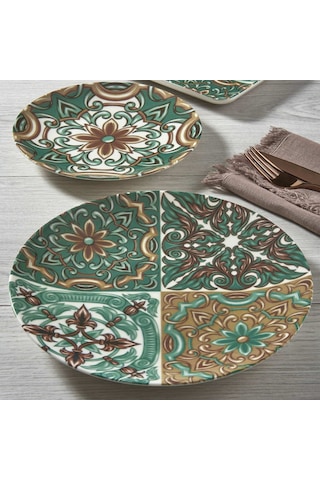 Güral Atina 18 Parça 6 Kişilik Bone Kahvaltı Takımı - 21882 Çok Renkli