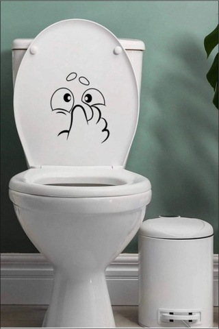 Dekoratif Sevimli Koku Klozet Kapağı Banyo Wc Sticker 24x21 Cm