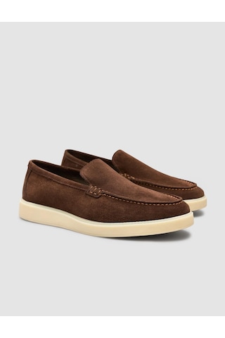Cabani Süet Kahverengi Erkek Loafer Ayakkabı Kahverengi
