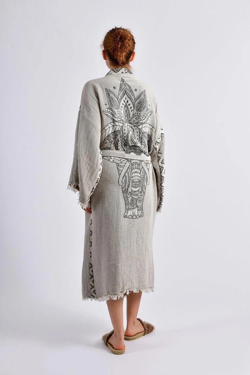 Brandsmithshop Gri Elephant Kimono Çok Renkli