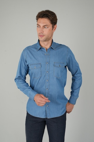 Bisse Erkek Uzun Kollu Spor Açık Renk Denim Gömlek Gmjean252171 D39 Lacivert