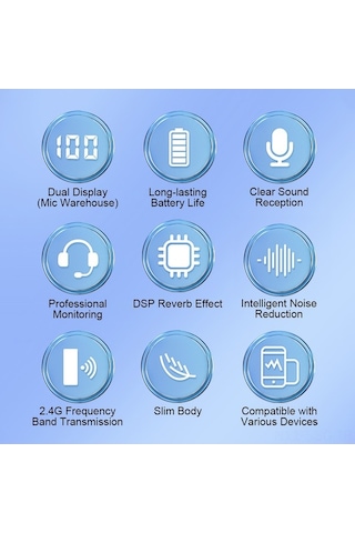 Didadodo Springsun 2'li Kablosuz Mikrofon Seti - Type-c Uyumlu, Gürültü Azaltmalı, Canlı Yayınlar Ve Youtube İçin,