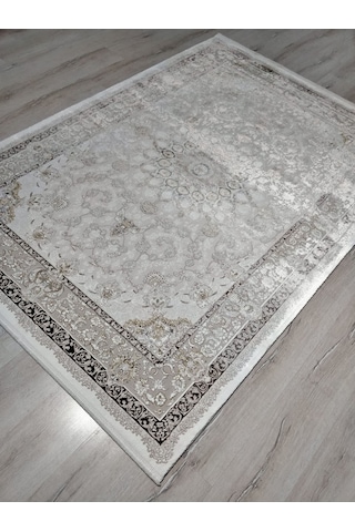 Vera Klasik Desenli Ipeksi Yumuşaklıkta Dokunmuş Makina Halısı 160x230 Cm Kahverengi - Vizon