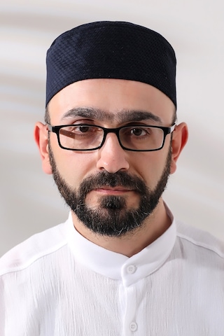 Lacivert Petek Kareli Kadife Kalıp Namaz Takkesi