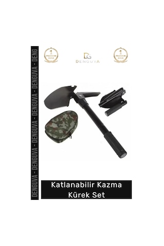 Kazmakürek Portatif Katlanabilir Kamp Doğa Tutkunları Çok Fonksiyonlu Tester Kazma Kürek Set