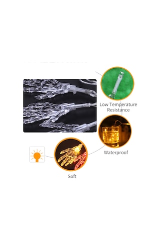 Shineyee Renkli 3m 20 Ledlu Batarya Opsiyonu Batarya Dahil Değil Sürekli Açık+yanıp-sönen Şeffaf Kemer El Halloween Dekoratif Işıklı Zincir