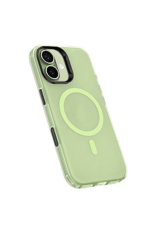 Apple Uyumlu iPhone 17 Kılıf M-safe Şarj Özellikli Benks Lucid Armor Magnetik Kapak Açık Yeşil Açik Yeşil