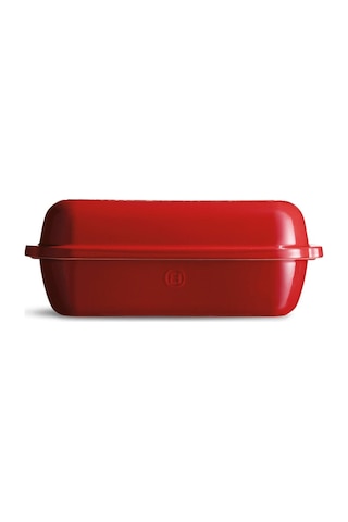 Emile Henry EH345503 Seramik Ekmek Fırın Kabı 39 x 16.5 x 15 CM 2.3 L Kırmızı