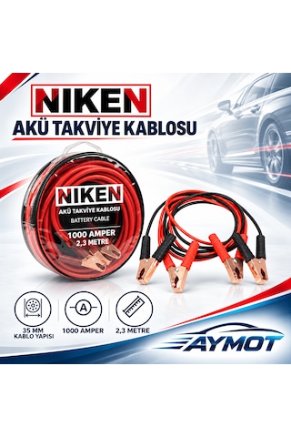 Niken 1000 Amper 2,3 Metre 35 Mm Çantalı Akü Takviye Kablosu