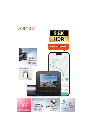 70mai 2.5k Araç Kamerası A410 Ön Kamera Sadece Ön Kamera Süper Gece Görüşü F1.55 Dahili Wi-fi