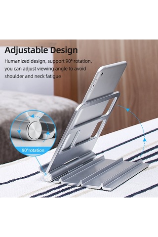 Xindoker Güçlü Abs Masaüstü Telefon Tablet Ayakçığı - Katlanabilir, Dikey Saklanabilir, Çok Amaçlı Ve Sabit Tutucu Gümüş