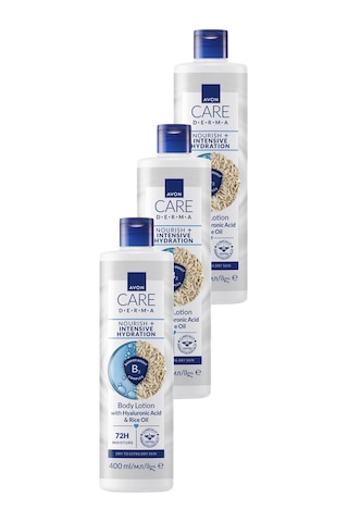 Avon Care Derma Nourish + Intensive Hydration Vücut Losyonu 400ml Üçlü Paket