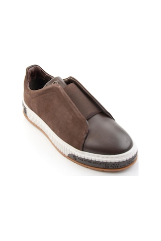 Bambi Kahve Hakiki Deri Erkek Sneaker E01610000603