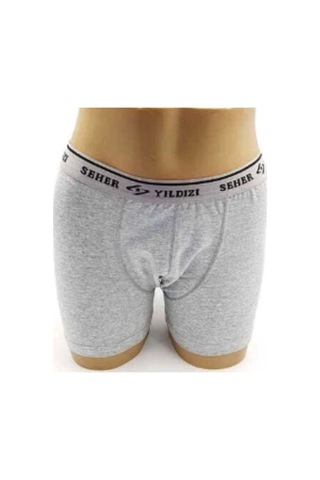 Seher Yıldızı Elastan Boxer Ser0060 6'lı Paket Gri
