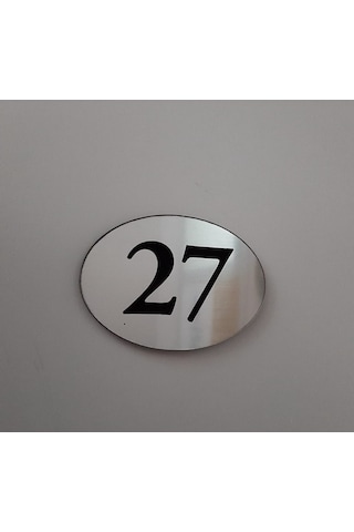 Rezopal - Oval Kapı Birim Numarası Gümüş Kazıma