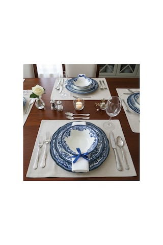 Velour Navy Fulya Yemek Seti 24 Parça Mavi - 840520162 Mavi