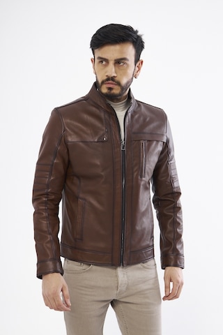 Derinss DER134 Hakiki Deri Erkek Taba Mont Taba