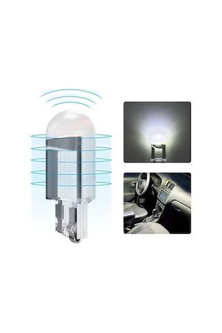 Cam T10 Led Ampül Yeni Nesil 12v 5w Beyaz Renk 2 Adet