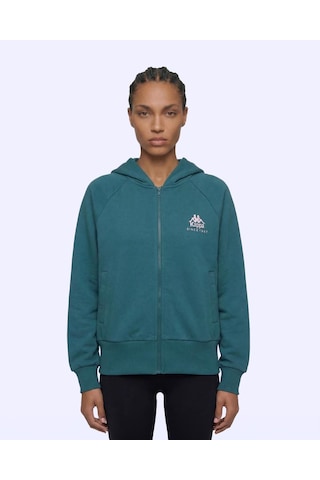 Kappa Milas Full Zip Kadın Yeşil Regular Fermuarlı Eşofman Üstü