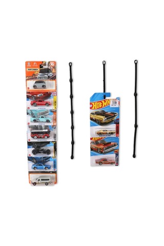 Kartlı Metal Araba Askı Aparatı, Silikon, Siyah, 50'li Set, Regular & Premium Ve Uzun Kart Organizatör