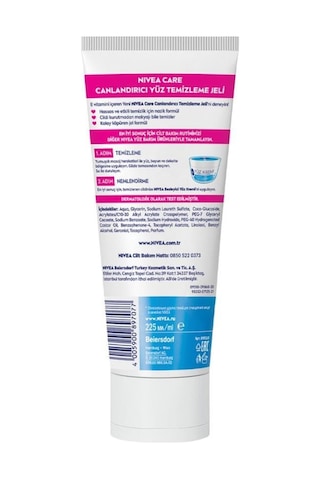 Canlandırıcı Yüz Temizleme Jeli 225ml, E Vitamini, Derinlemesine Cilt Temizliği, Büyük Boy