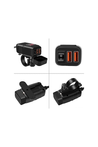 Pazly Çift Usb Motosiklet Hızlı Şarj Cihazı - Qc3.0, Voltmetreli, 12v Araç Şarj Aleti