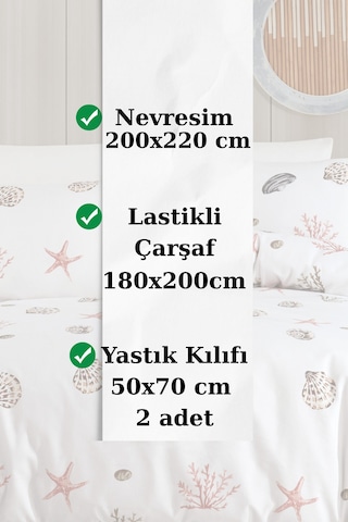 Çift Kişilik Lastikli Çarşaflı Nevresim Takımı Renkli Çok Renkli