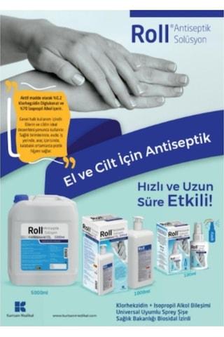 Roll Antiseptik El Ve Cilt Antiseptiği Dezenfektanı 4 x 1 L