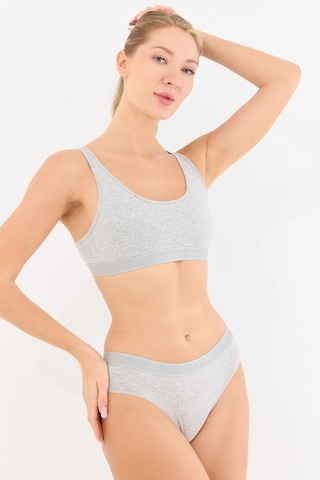 Naphor Touch Gri Yüksek Bel Slip Külot