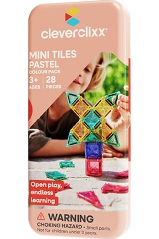 Cleverclixx Mini Tiles Travel Pack Seyahat Seti Pastel 28 Parça Manyetik Bloklar
